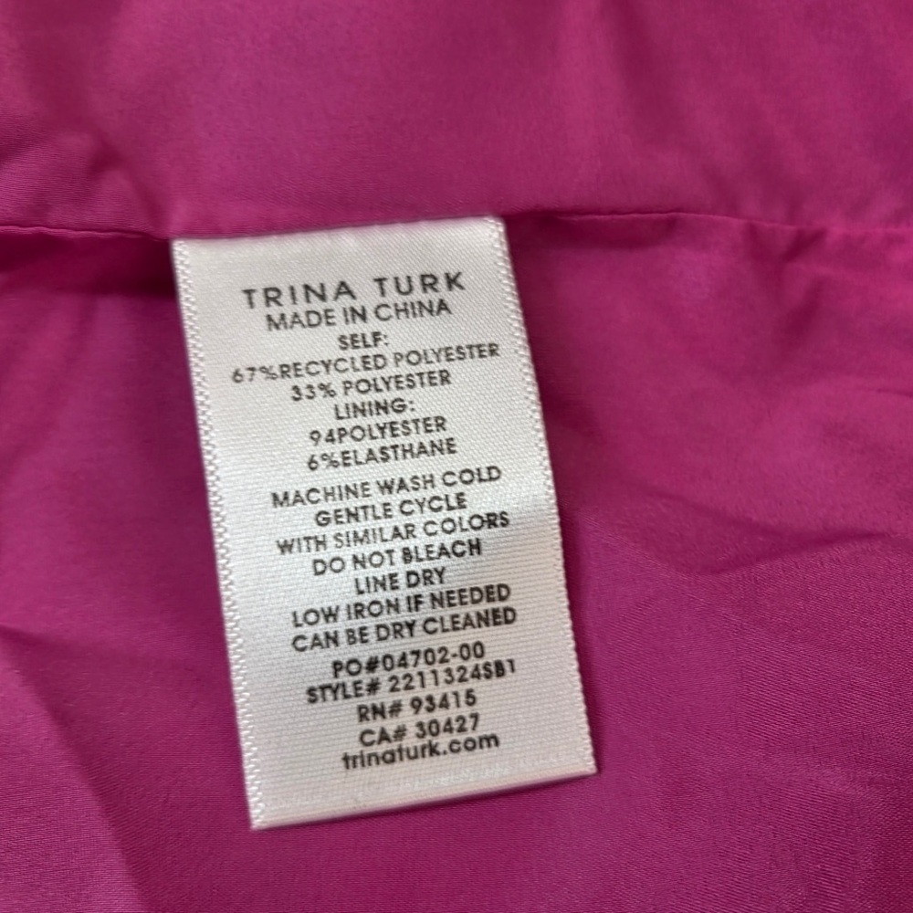 NWT TRINA TURK Concourse Surplus Blouson Mini Dress Hyacinth Pink Large 646 - Picture 10 of 11